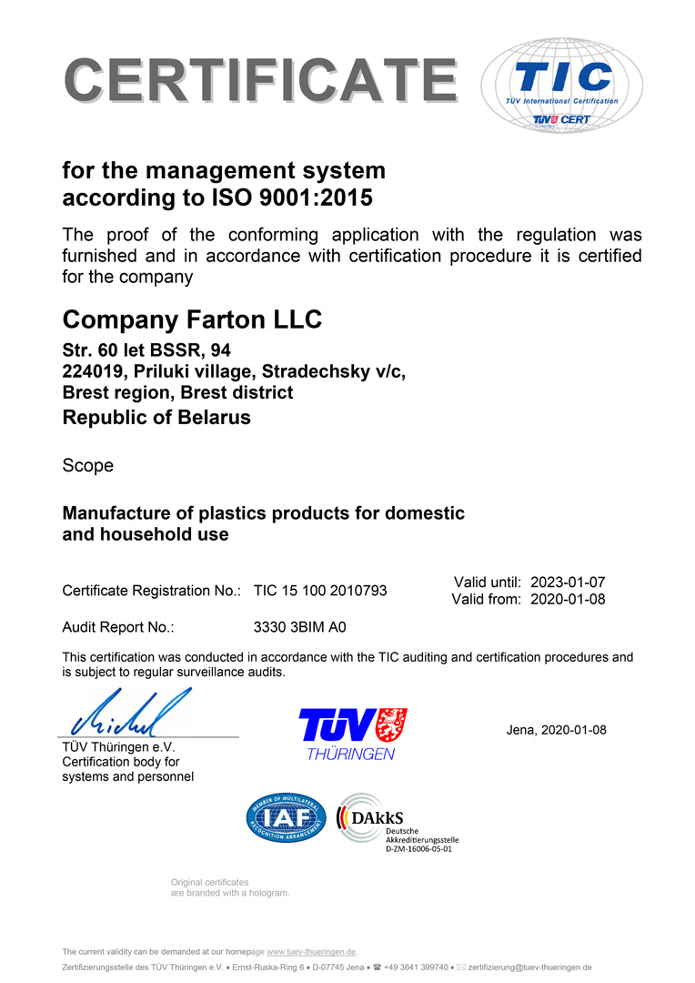 Managment system ISO 9001